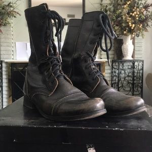 Steve Madden black leather axee boot 91/2M